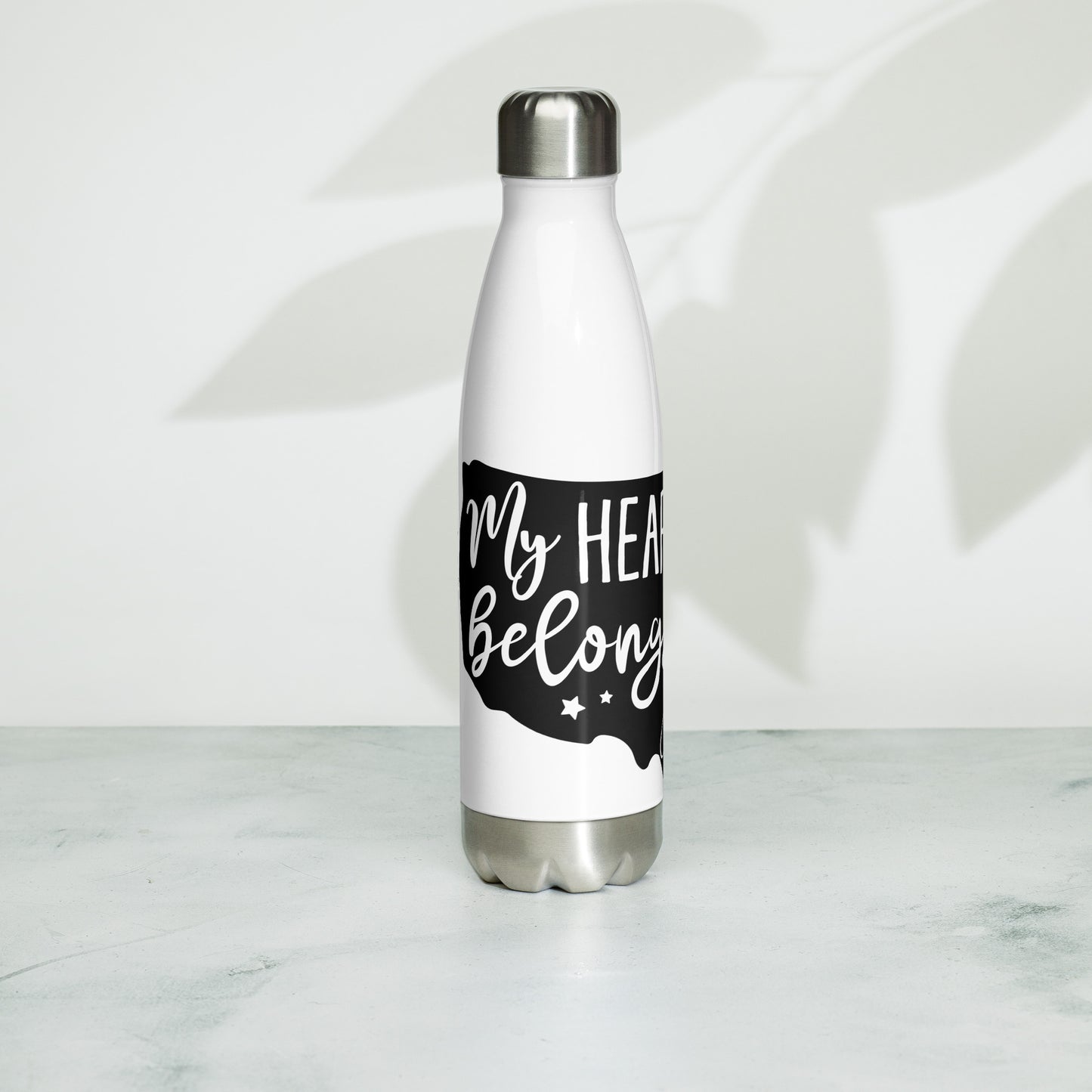 Patriotic Stainless Steel Water Bottle "My Heart belongs to America" W810011