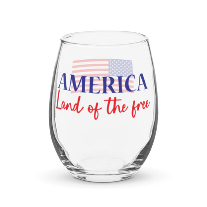 Patriotic Wine Glass "Land of the free" G820003