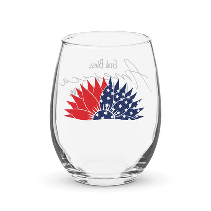 Patriotic Wine Glass "God Bless America" G820005