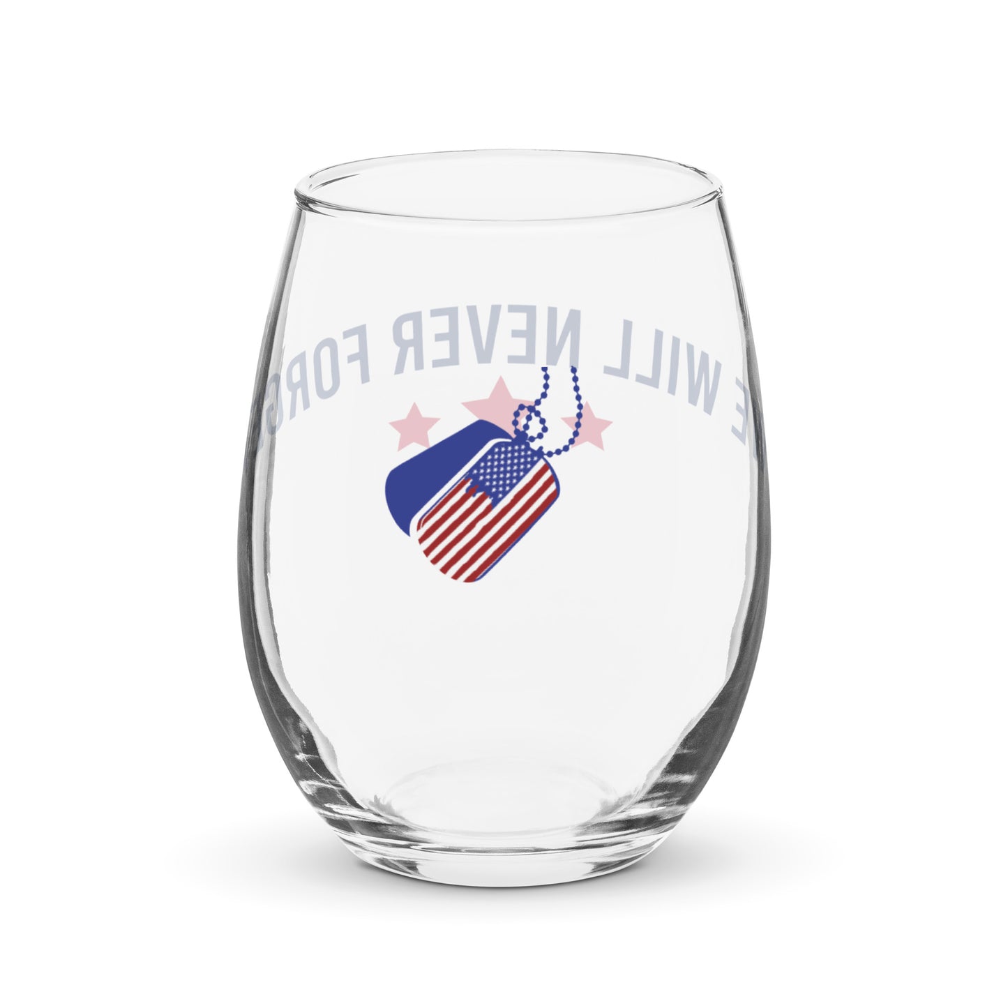 Patriotic Wine Glass "We will never forget" G820006