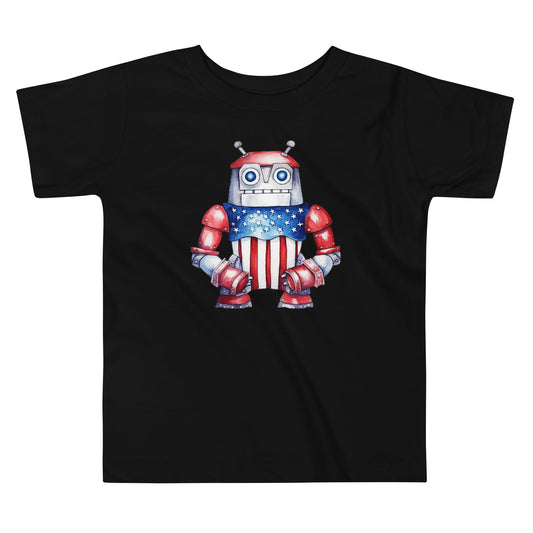 Patriotic T-Shirt for Toddlers "Funny Patriotic Robot" TS310002