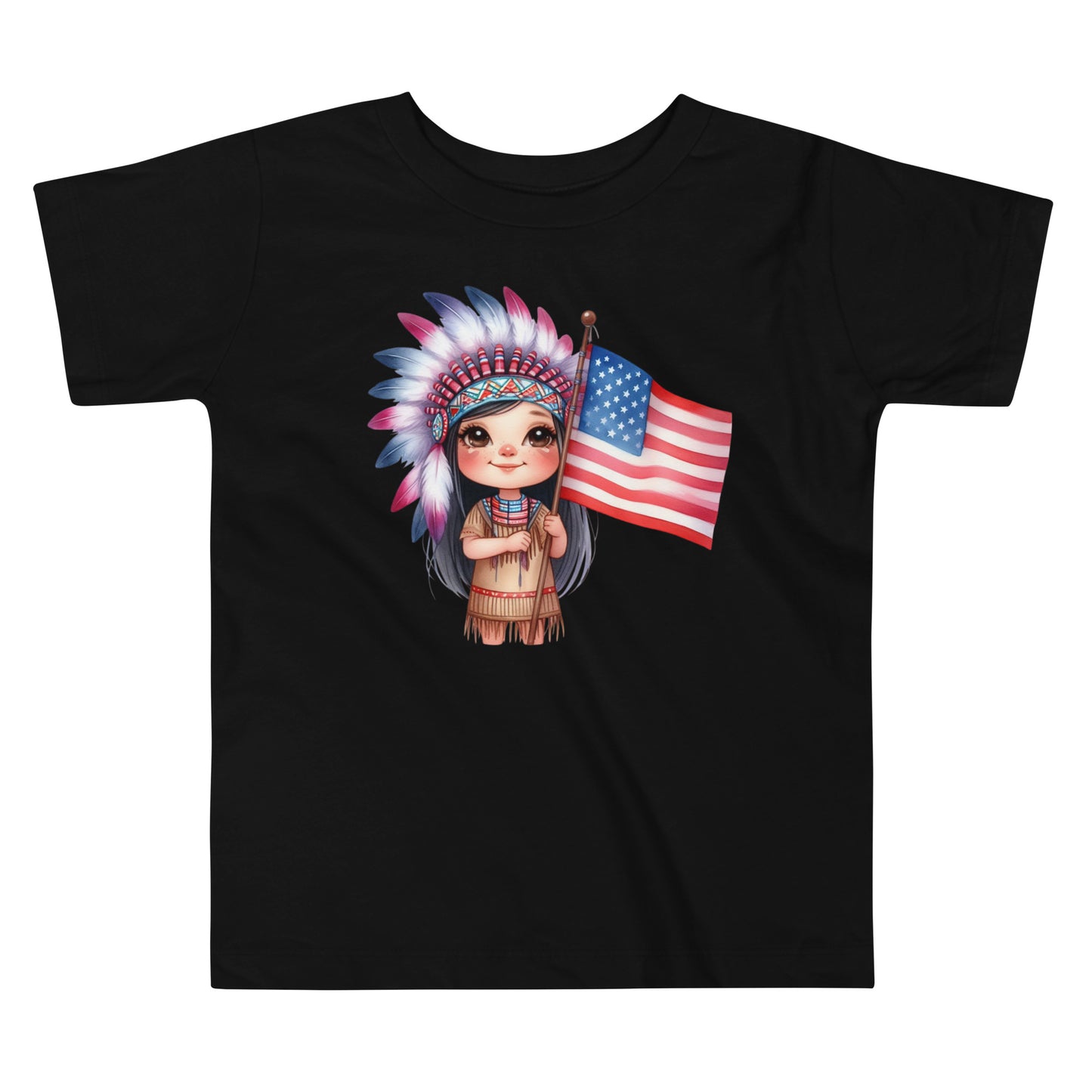 Patriotic T-Shirt for Toddlers "American Native Girl" TS310010