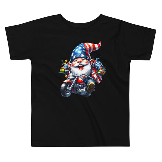 Patriotic T-Shirt for Toddlers "Biker Gnome" TS310013