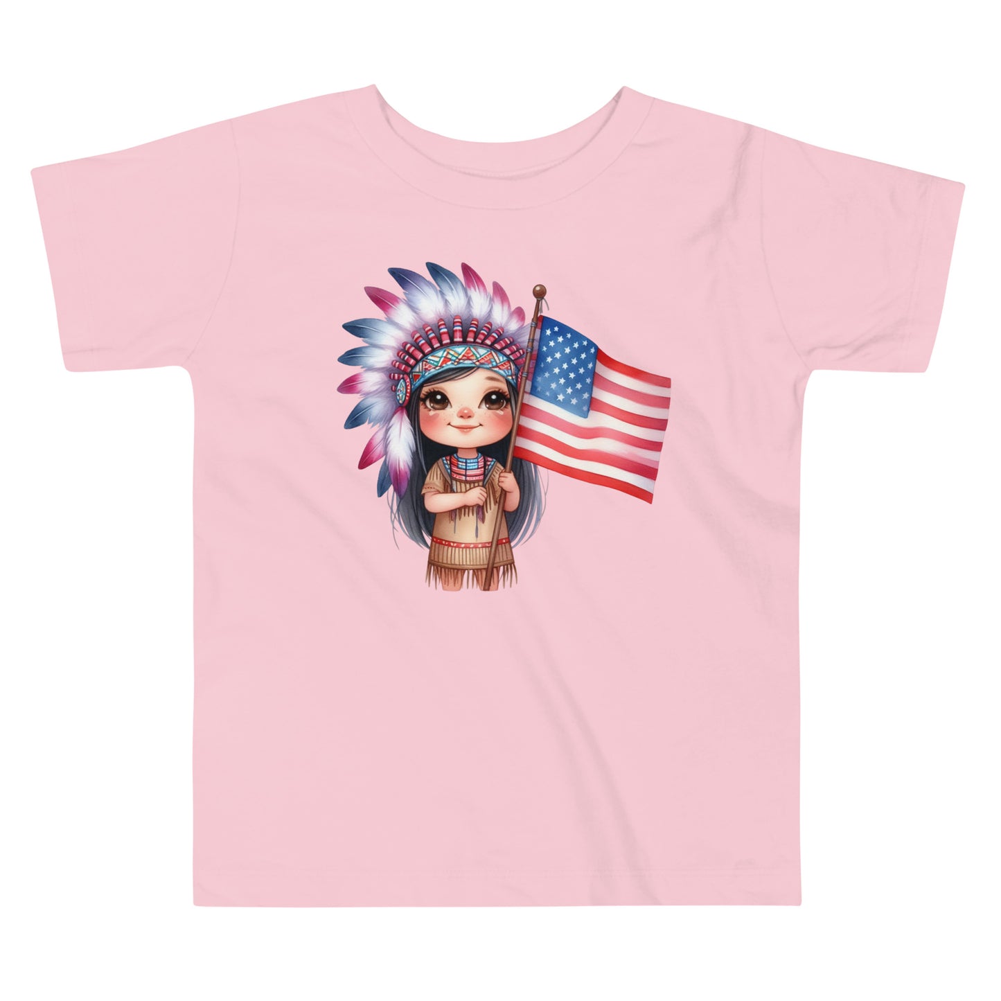 Patriotic T-Shirt for Toddlers "American Native Girl" TS310010