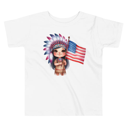 Patriotic T-Shirt for Toddlers "American Native Girl" TS310010