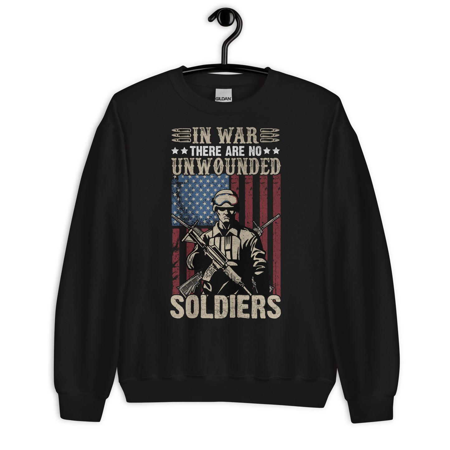 Patriotic Classic Fit Sweatshirt for Men "No Unwounded Soldiers" SS100017