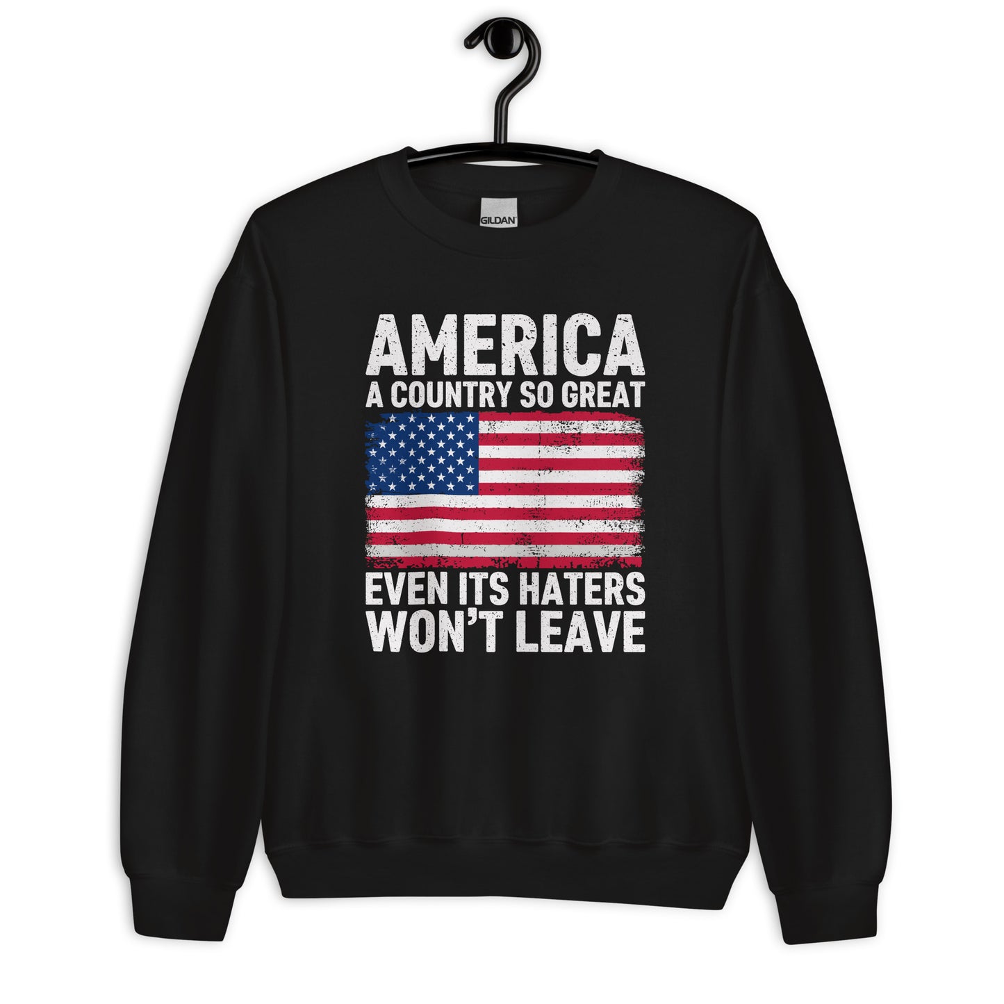 Patriotic Classic Fit Sweatshirt for Men "Haters Won't Leave" SS100033