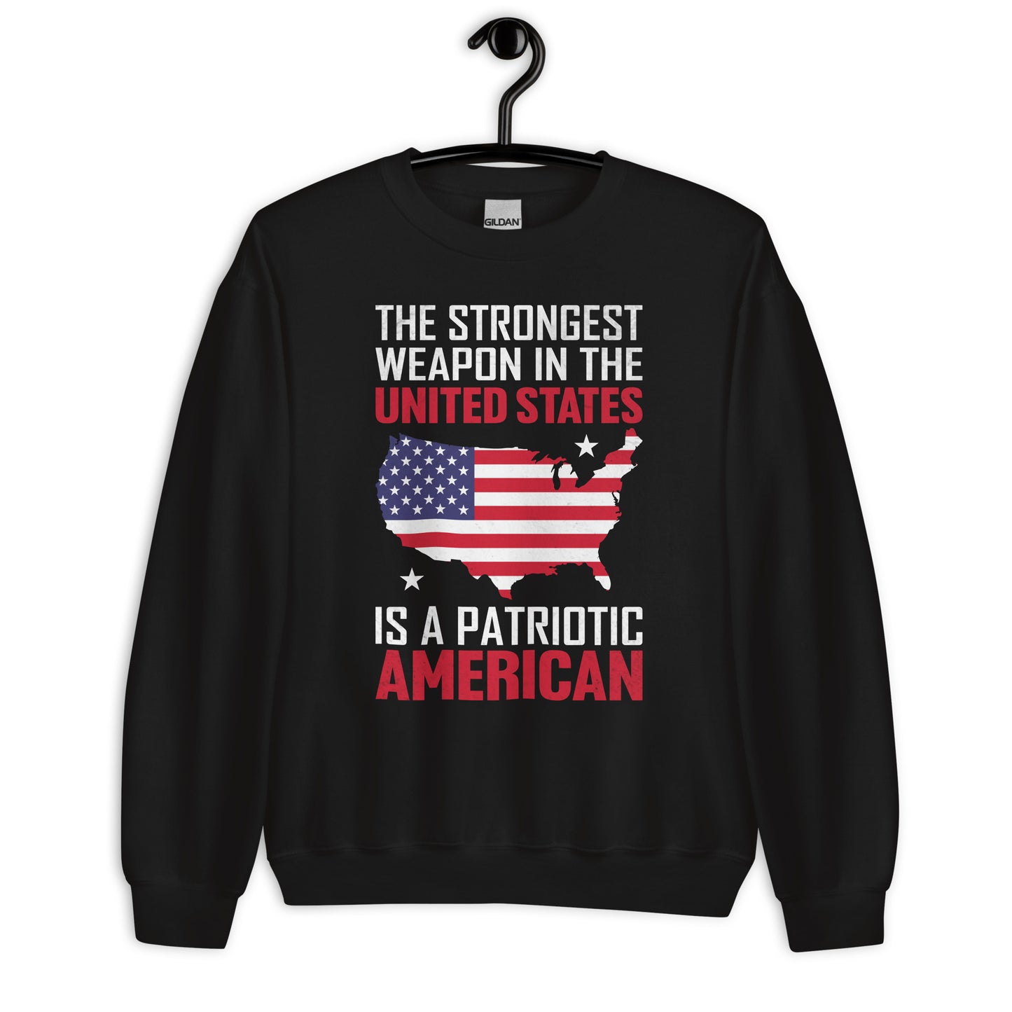 Patriotic Classic Fit Sweatshirt for Men "The Srongest Weapon is a Patriot" SS100041