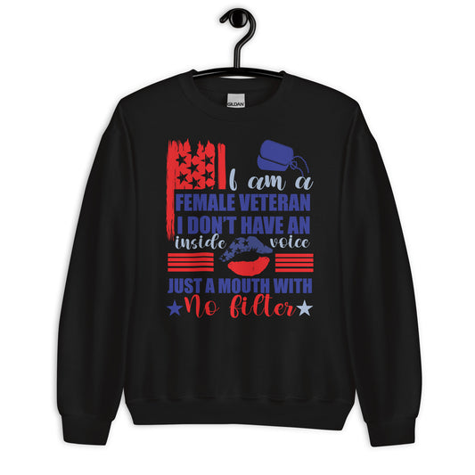 Patriotic Classic Fit Sweatshirt for Women "Female Veteran" SS200007