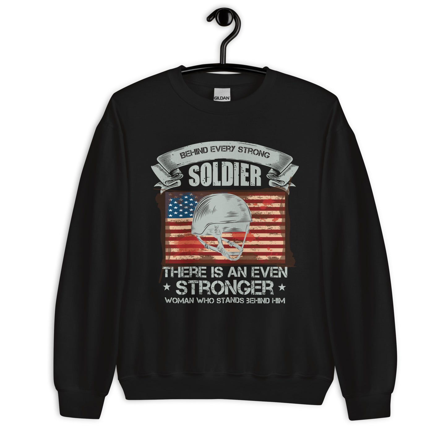 Patriotic Classic Fit Sweatshirt for Women "Behind every strong Soldier" SS200034