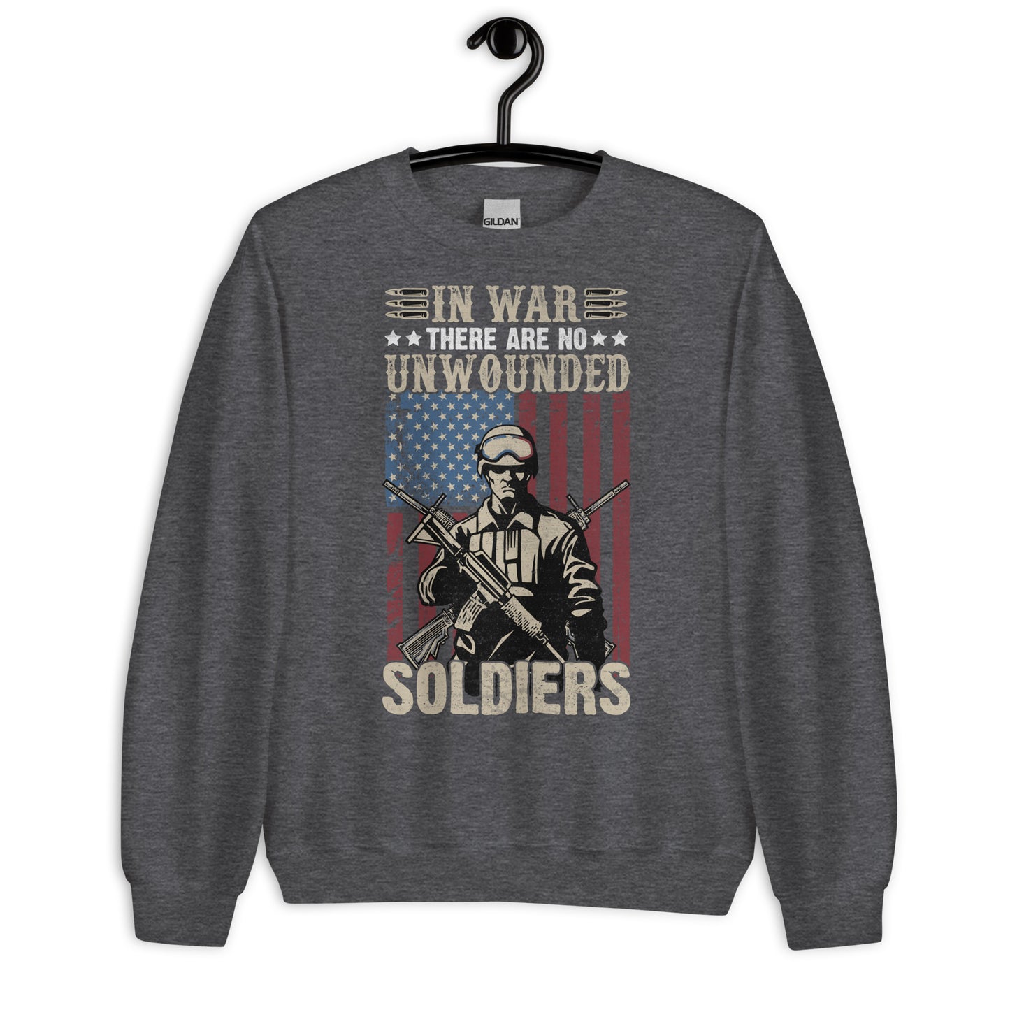 Patriotic Classic Fit Sweatshirt for Men "No Unwounded Soldiers" SS100017