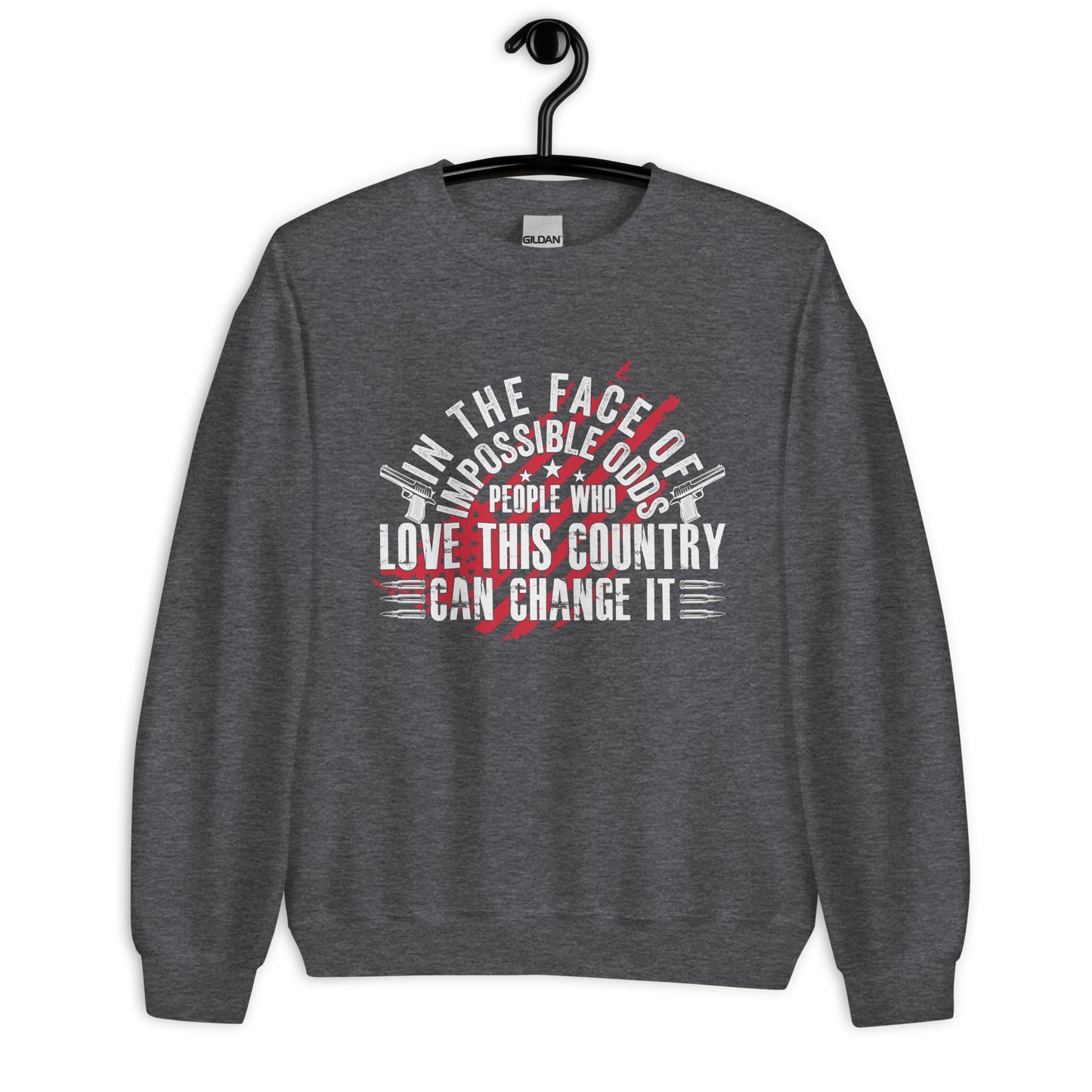 Patriotic Classic Fit Sweatshirt for Women "In the Face of impossible Odds" SS200014