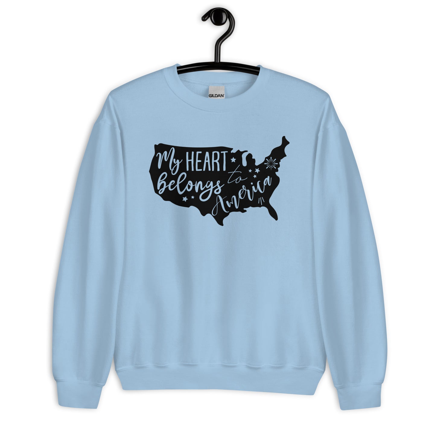 Patriotic Classic Fit Sweatshirt for Women "My Heart belongs to America" SS200030