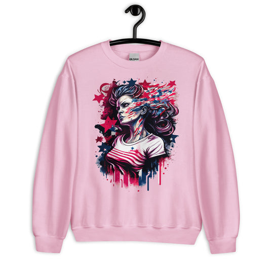 Patriotic Classic Fit Sweatshirt for Women "Strong Female Patriot" SS200006