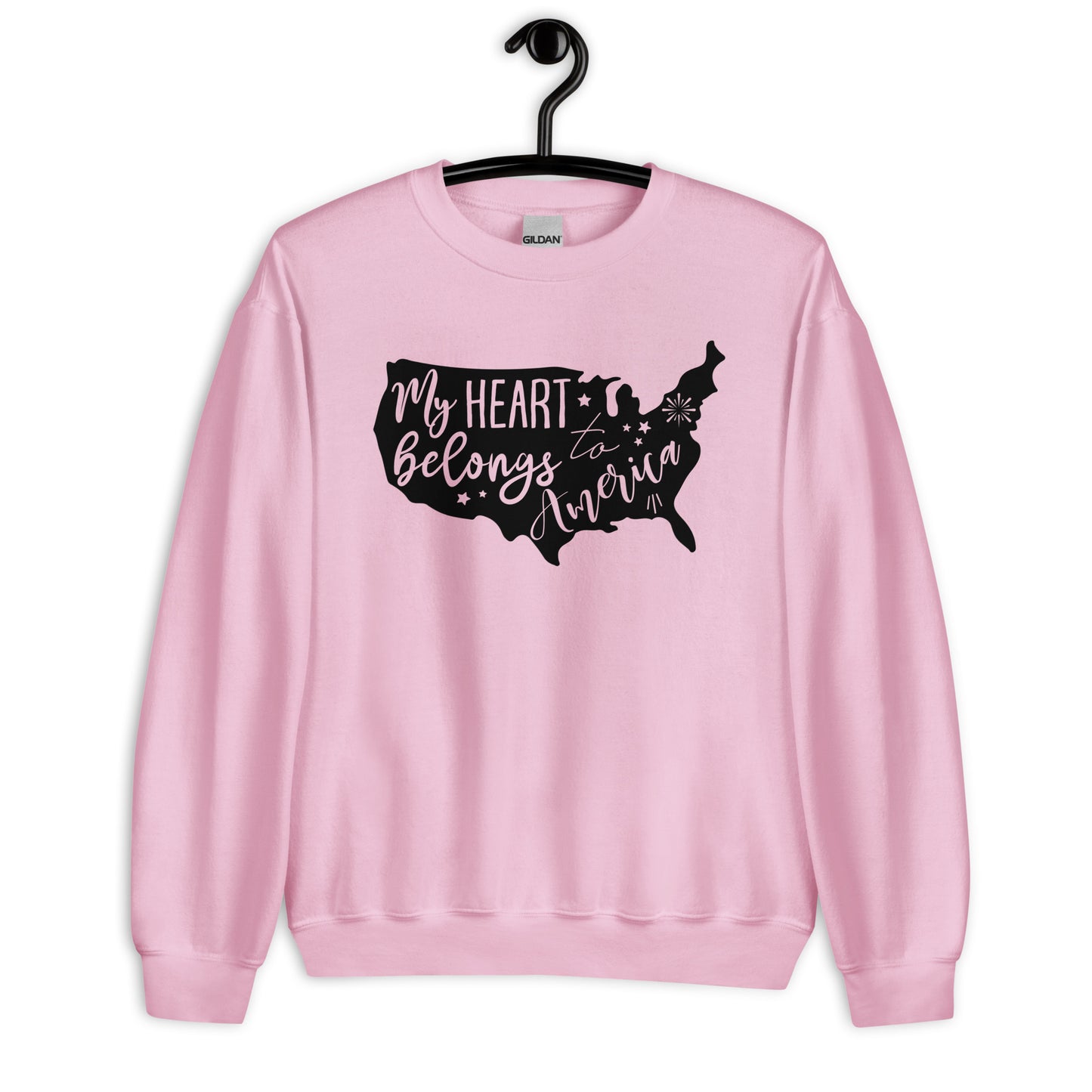 Patriotic Classic Fit Sweatshirt for Women "My Heart belongs to America" SS200030