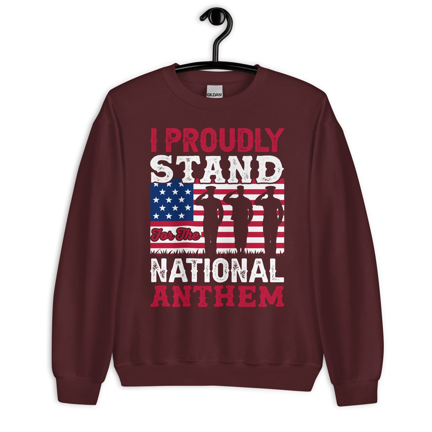 Patriotic Classic Fit Sweatshirt for Men "I Proudly Stand" SS100013