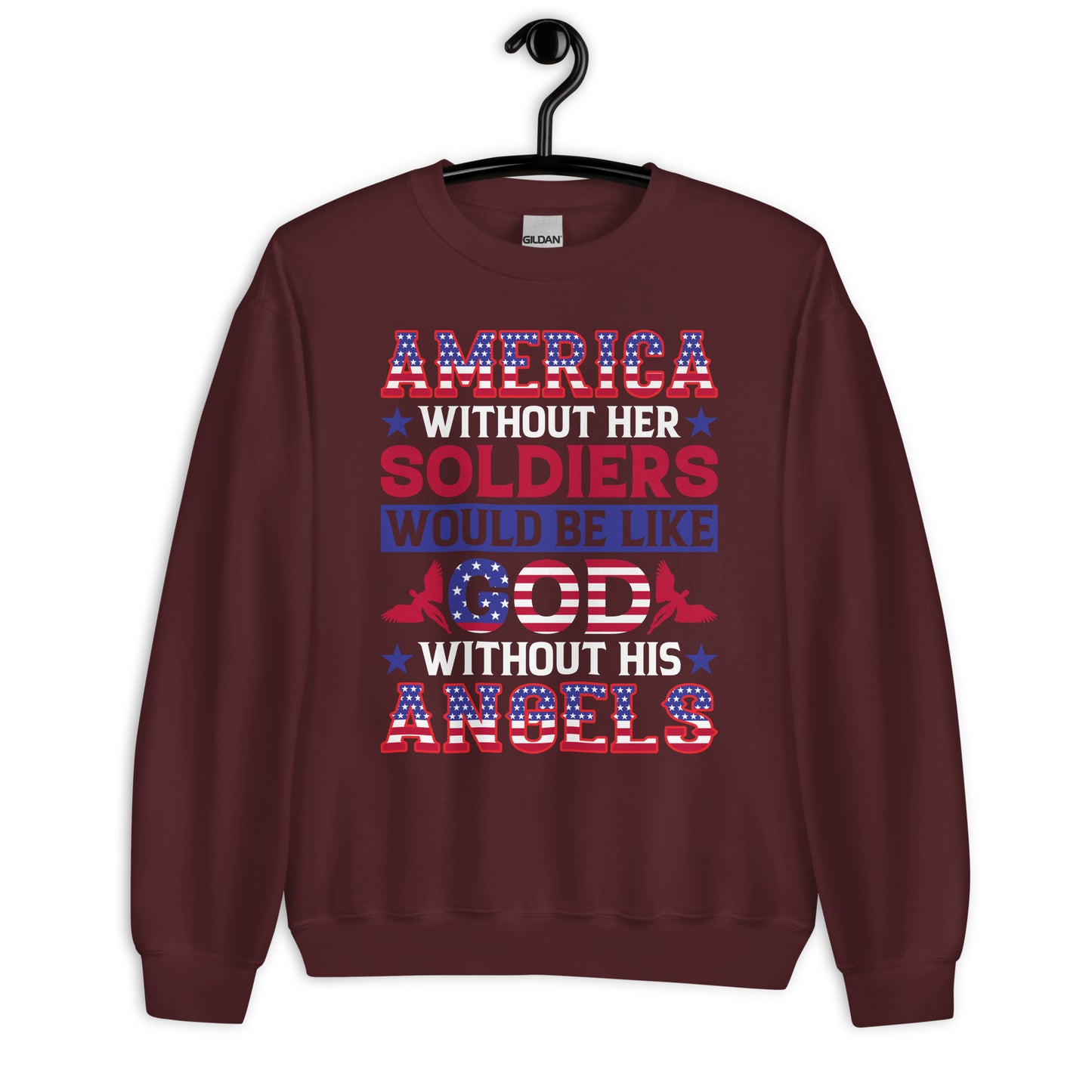 Patriotic Classic Fit Sweatshirt for Women "America without Soldiers..." SS200038