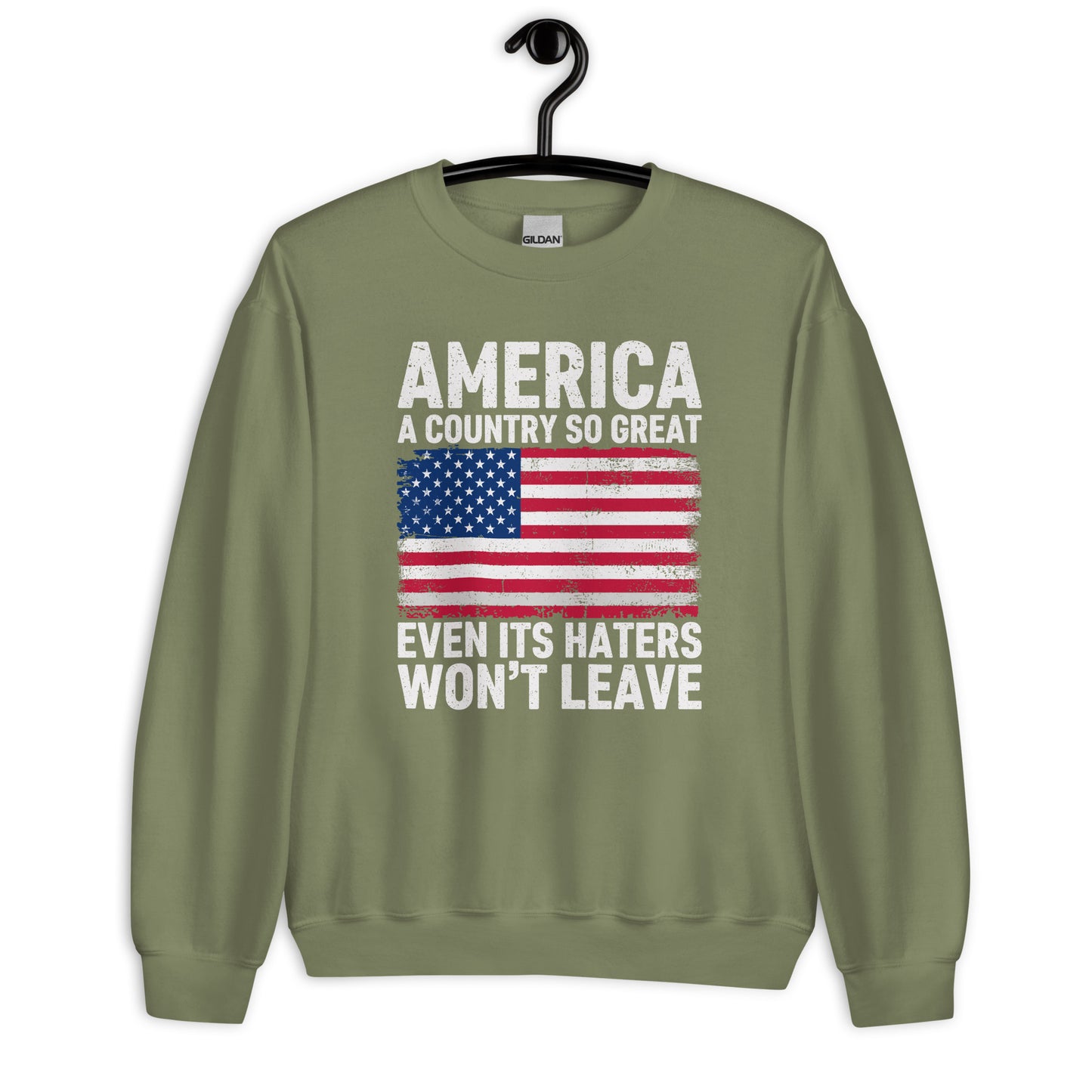 Patriotic Classic Fit Sweatshirt for Men "Haters Won't Leave" SS100033