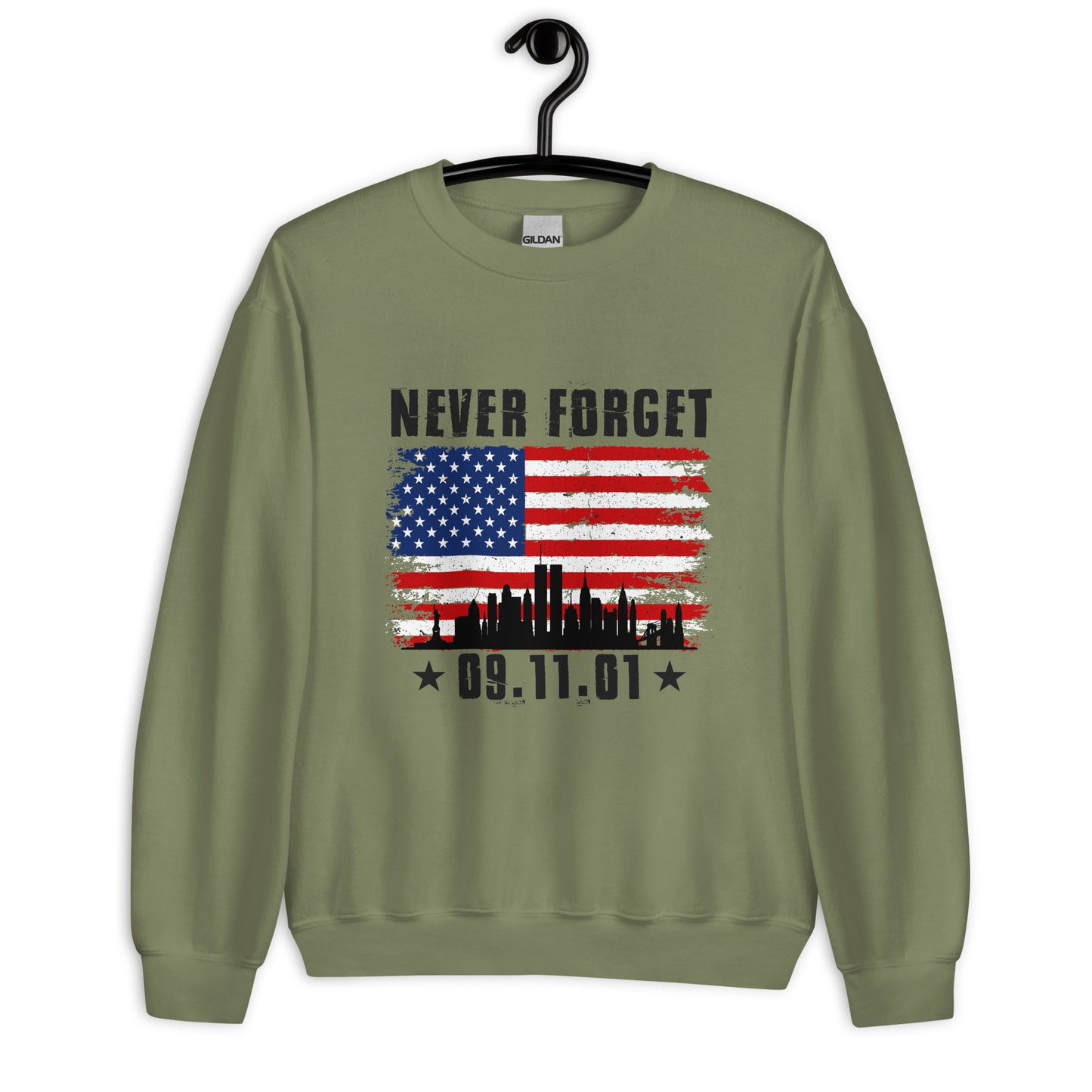 Patriotic Classic Fit Sweatshirt for Men "Never Forget 09.11.01" SS100037