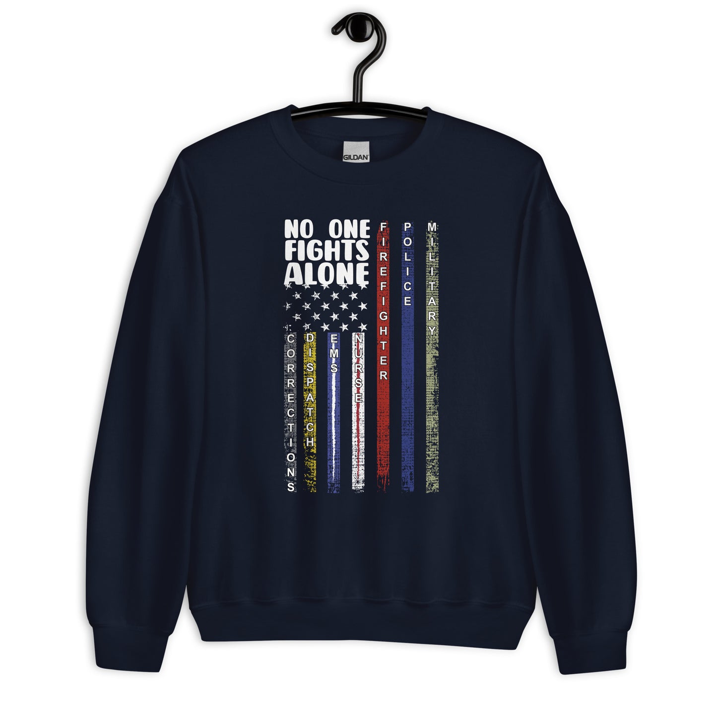 Patriotic Classic Fit Sweatshirt for Men "No One Fights Alone" SS100027