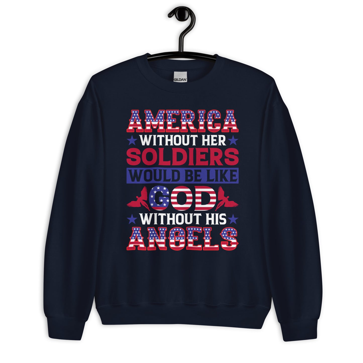 Patriotic Classic Fit Sweatshirt for Women "America without Soldiers..." SS200038