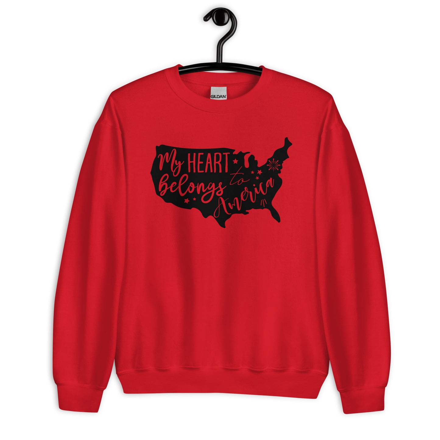 Patriotic Classic Fit Sweatshirt for Women "My Heart belongs to America" SS200030