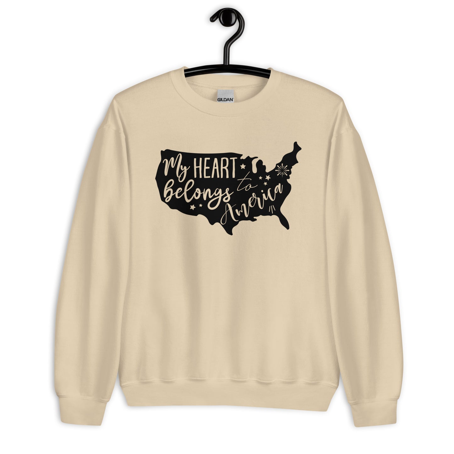 Patriotic Classic Fit Sweatshirt for Women "My Heart belongs to America" SS200030