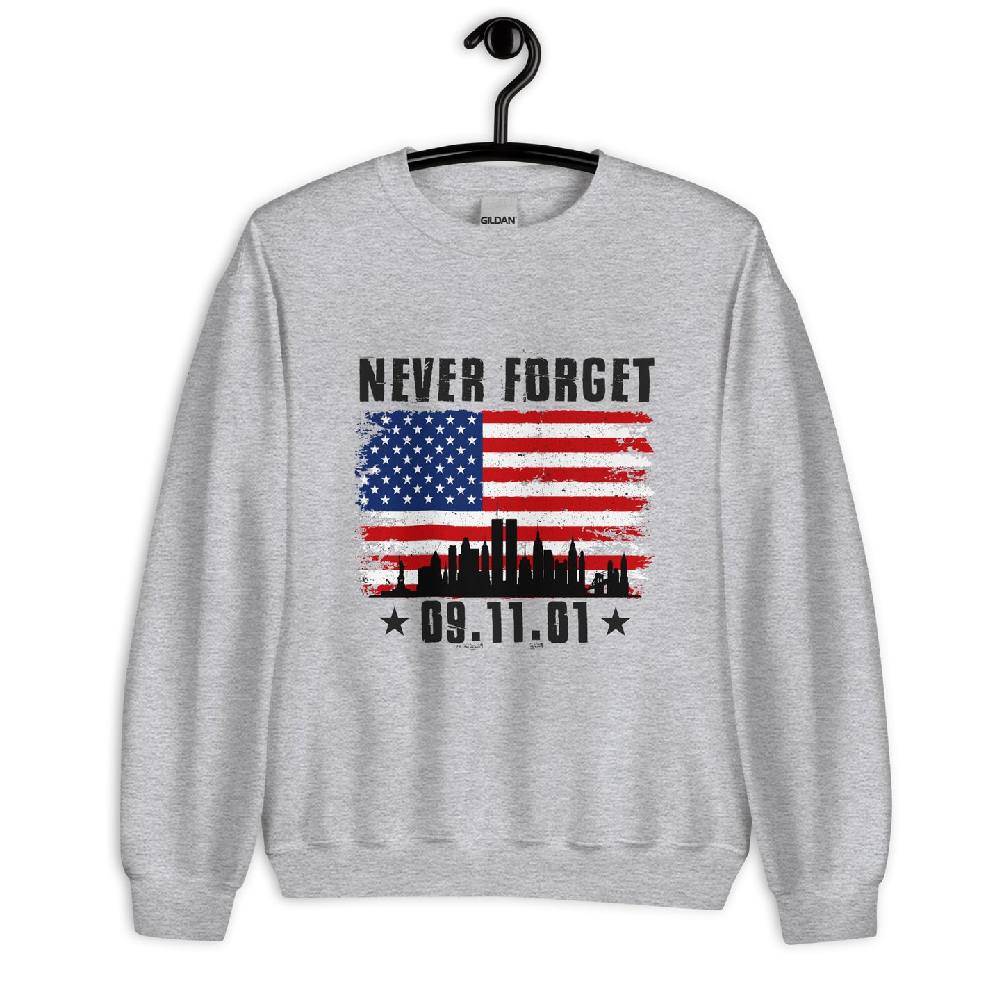 Patriotic Classic Fit Sweatshirt for Men "Never Forget 09.11.01" SS100037