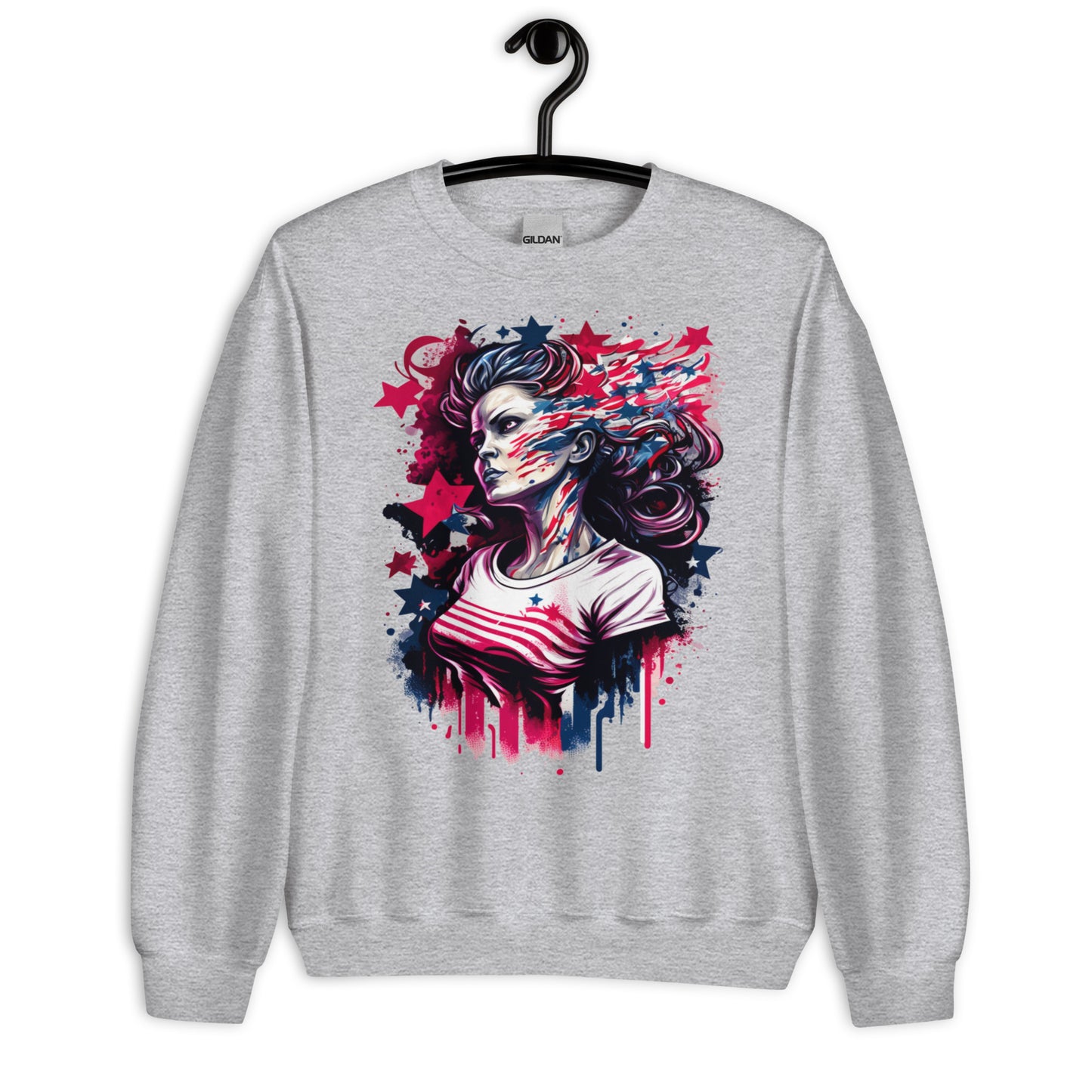 Patriotic Classic Fit Sweatshirt for Women "Strong Female Patriot" SS200006