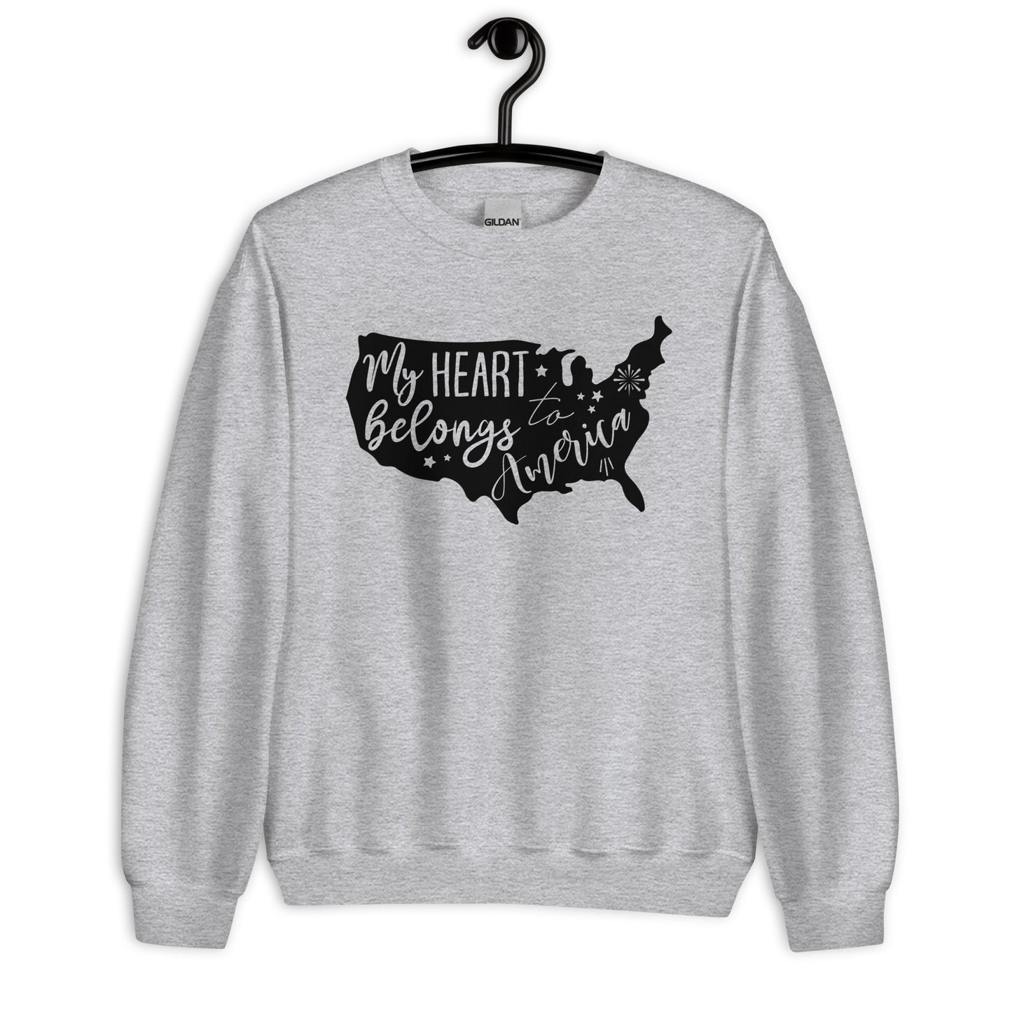 Patriotic Classic Fit Sweatshirt for Women "My Heart belongs to America" SS200030