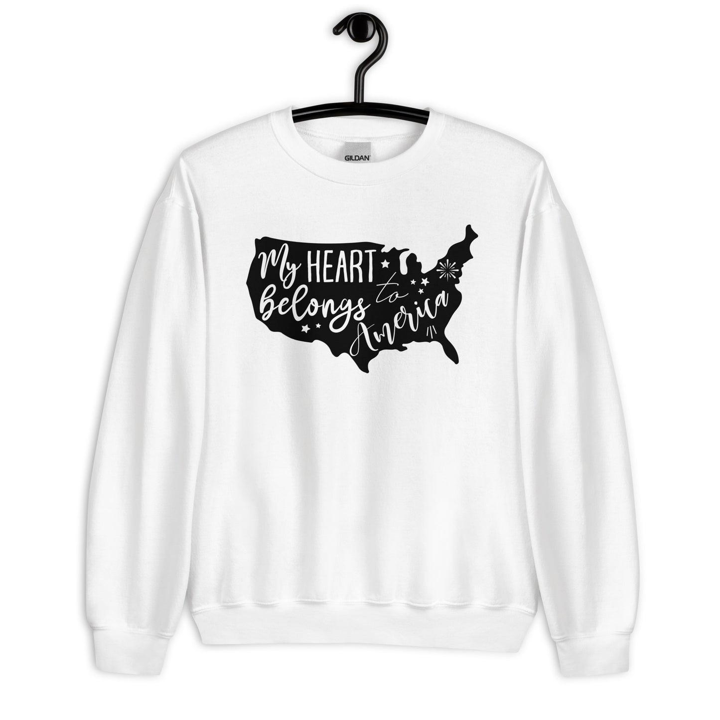 Patriotic Classic Fit Sweatshirt for Women "My Heart belongs to America" SS200030