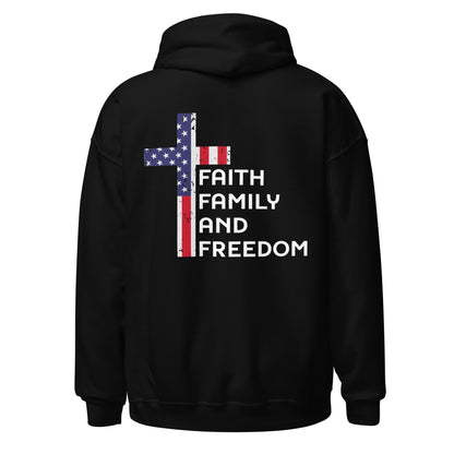 Men Hoodie "Faith Family and Freedom"