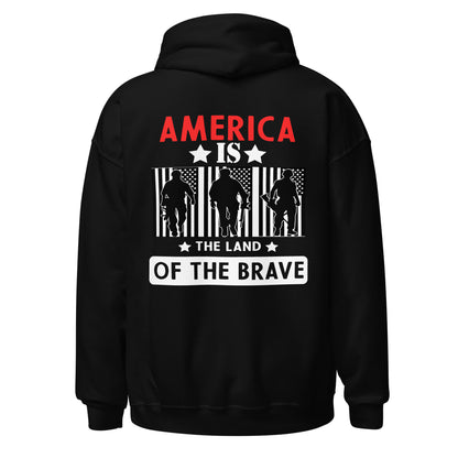 Men Hoodie "America is the Land of the Brave"