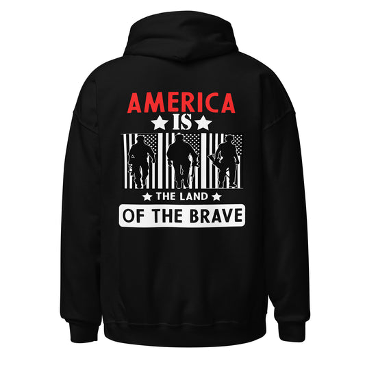 Men Hoodie "America is the Land of the Brave"