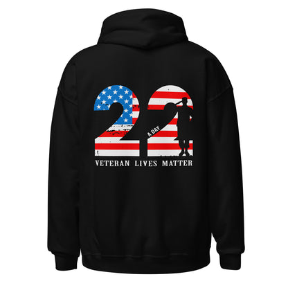 Men Hoodie "22 A Day - Veteran Lives Matter"