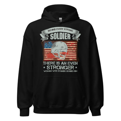 Patriotic Hoodie for Woman "Behind Every Strong Soldier..." H220027