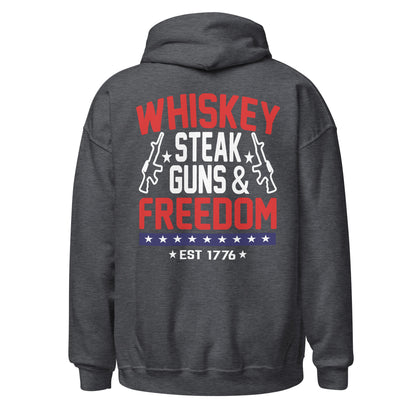 Men's Hoodie "Whiskey Steak Guns & Freedom"