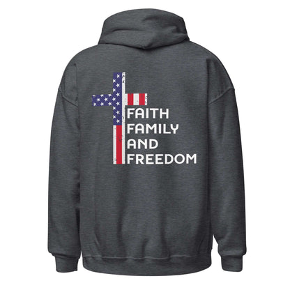 Men Hoodie "Faith Family and Freedom"