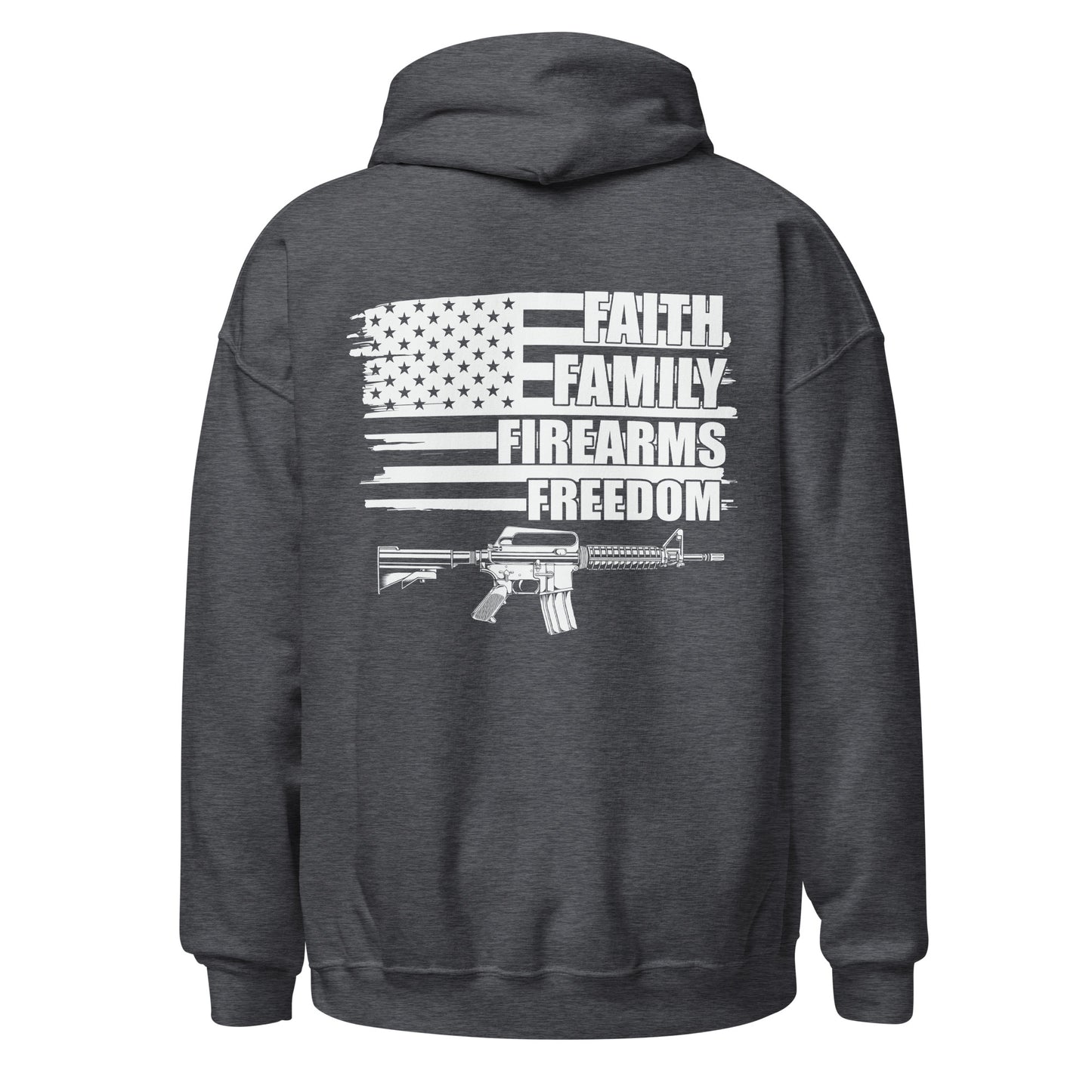 Men Hoodie "Faith Family Firearm Freedom"