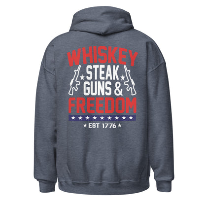 Men's Hoodie "Whiskey Steak Guns & Freedom"