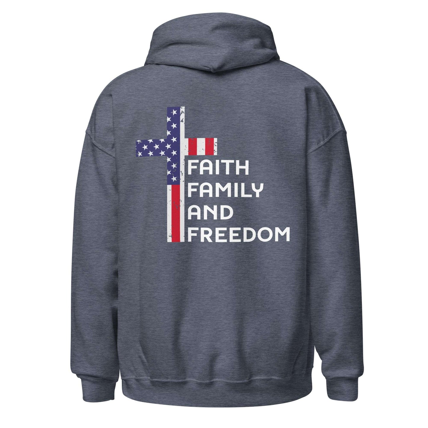 Men Hoodie "Faith Family and Freedom"