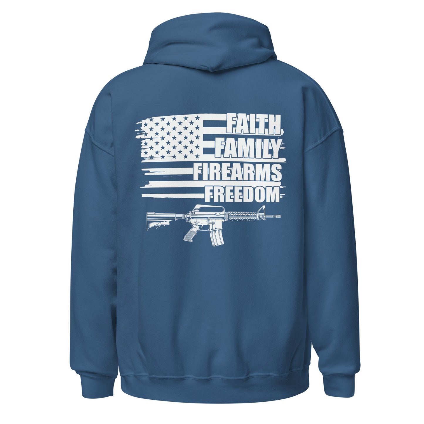 Men Hoodie "Faith Family Firearm Freedom"