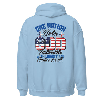 Patriotic Hoodie for Woman "One Nation Under God - Indivisible with Liberty and Justice for all" H220021