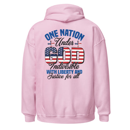 Patriotic Hoodie for Woman "One Nation Under God - Indivisible with Liberty and Justice for all" H220021