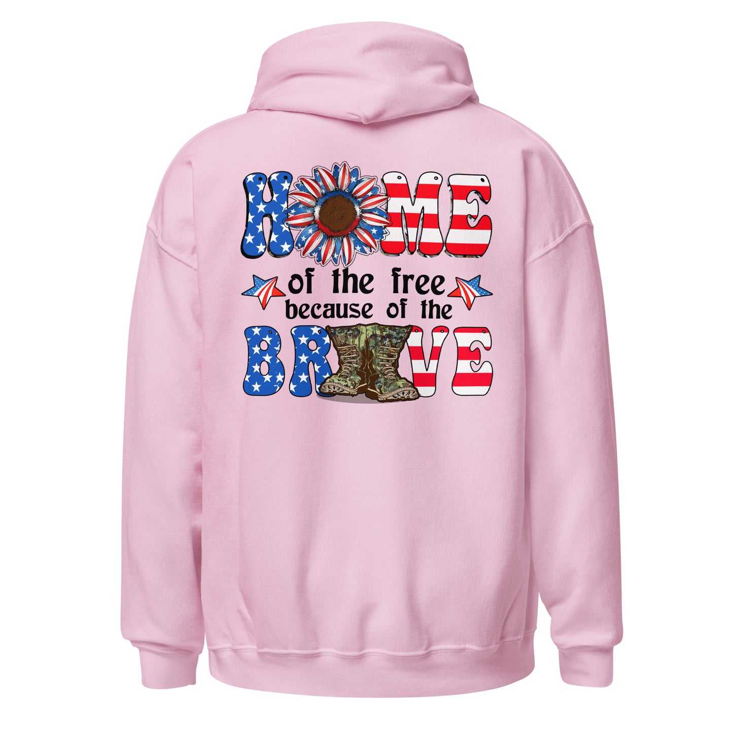 Patriotic Hoodie for Woman "Home of the Free because of the Brave" H220026