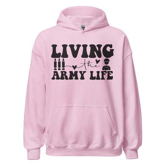 Patriotic Hoodie for Woman "Living the Army Life" H220024