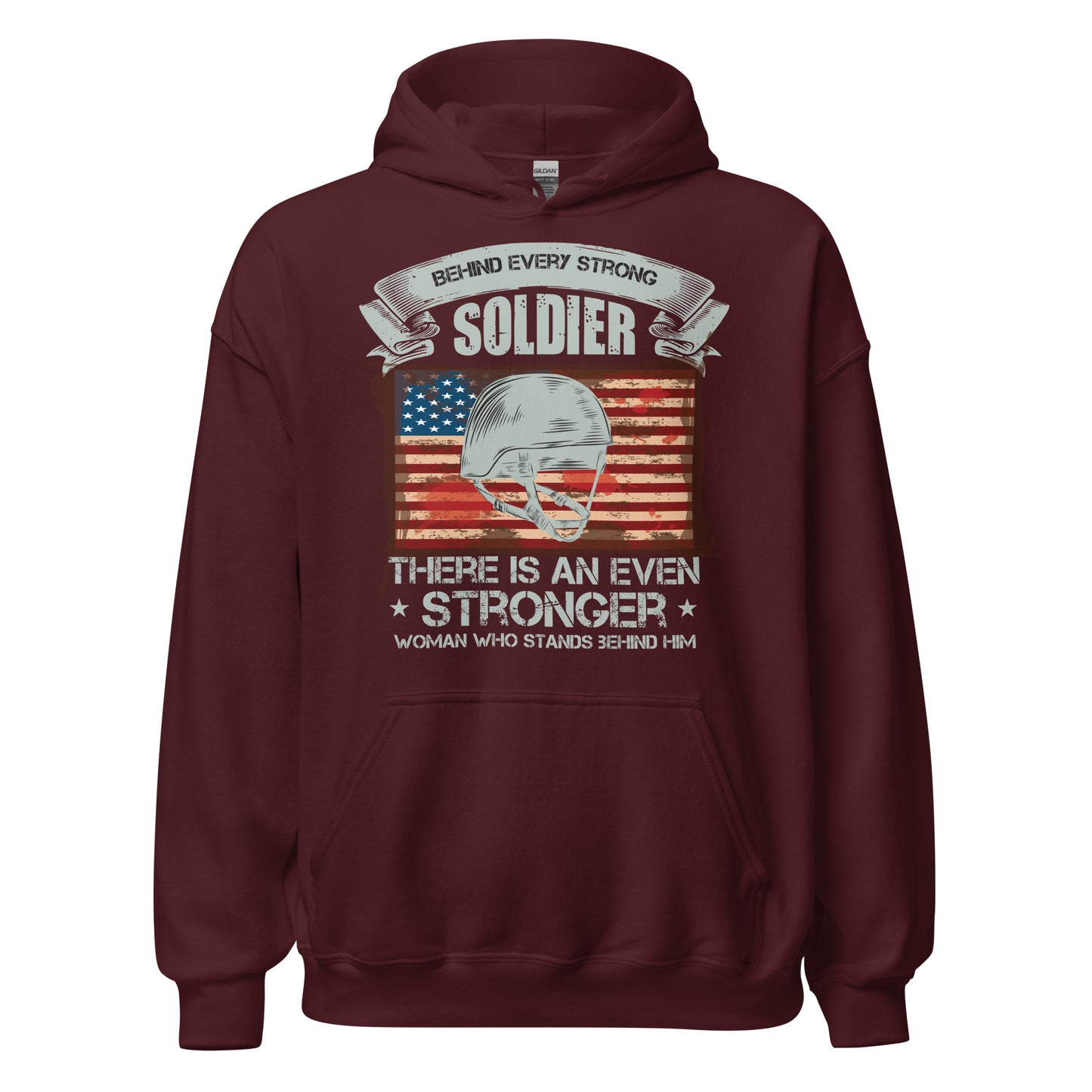 Patriotic Hoodie for Woman "Behind Every Strong Soldier..." H220027