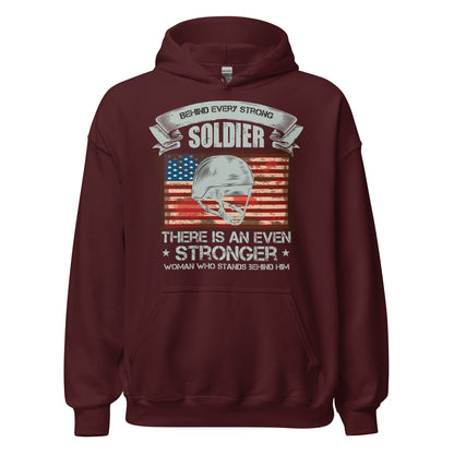 Patriotic Hoodie for Woman "Behind Every Strong Soldier..." H220027