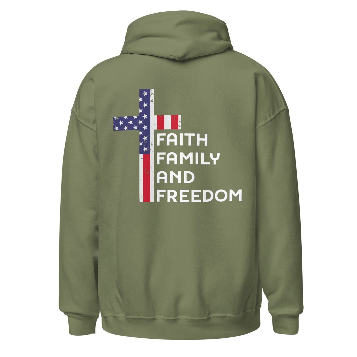 Men Hoodie "Faith Family and Freedom"