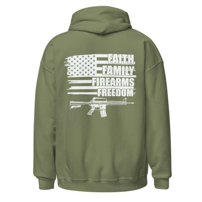 Men Hoodie "Faith Family Firearm Freedom"